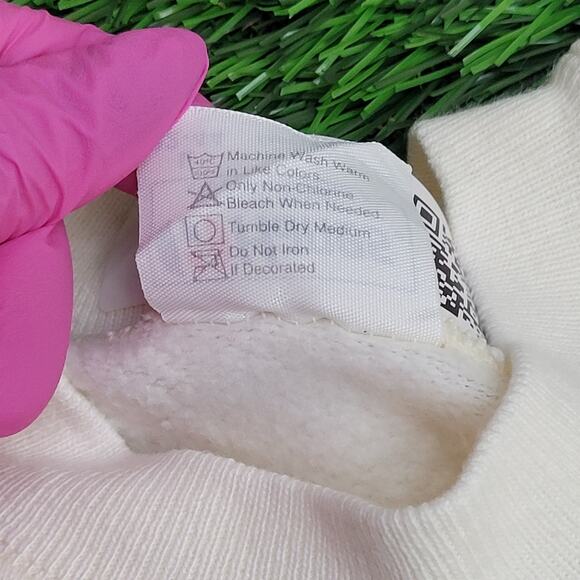 Vintage 80s Cat US-Flag Sweatshirt Womens Large 20x23 Beige - Picture 7 of 14